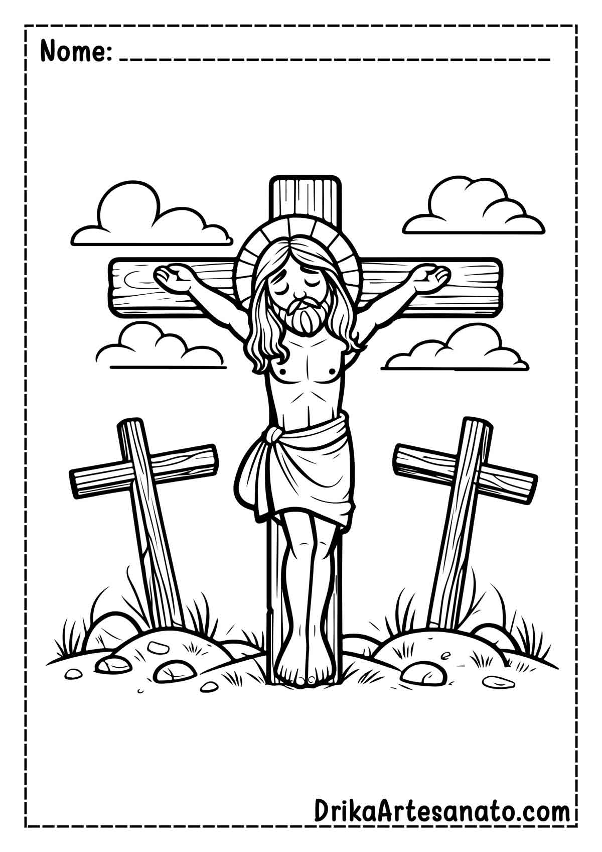 Desenho de Jesus na Cruz para Imprimir