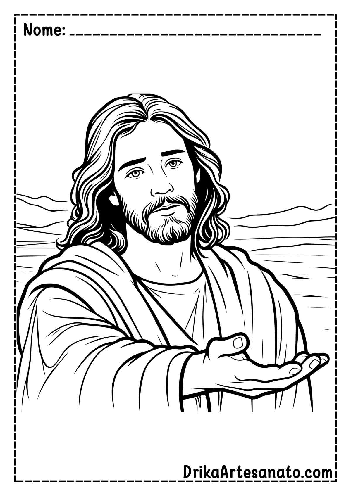 Desenho de Jesus Realista para Imprimir