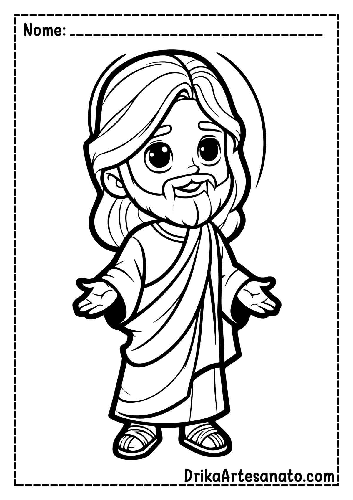 Desenho de Jesus Infantil para Colorir