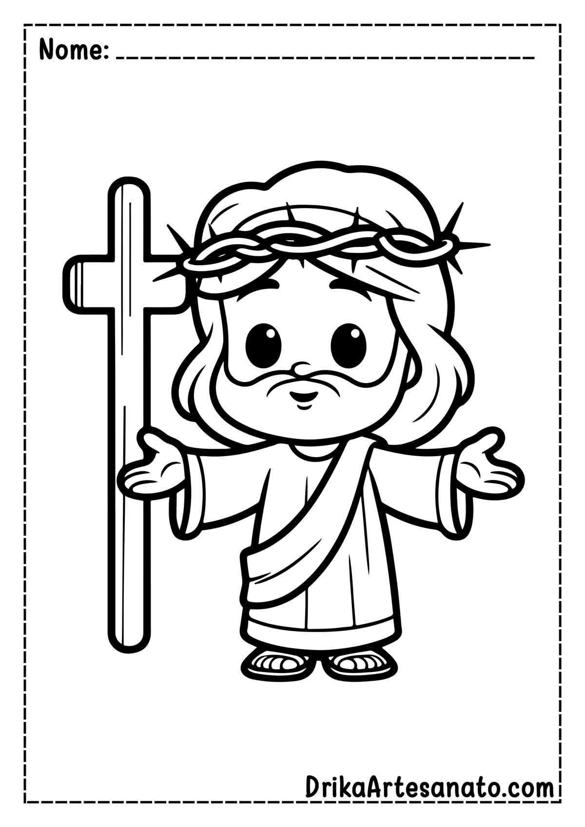 Desenho de Jesus Infantil para Colorir