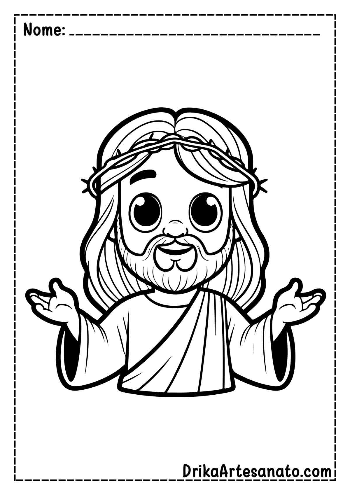 Desenho de Jesus Infantil para Pintar