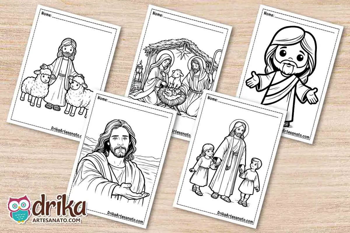 50 Desenhos de Jesus para Colorir Grátis em PDF