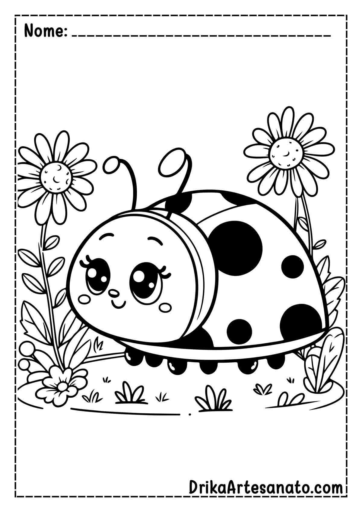 Desenho de Joaninha Infantil para Colorir