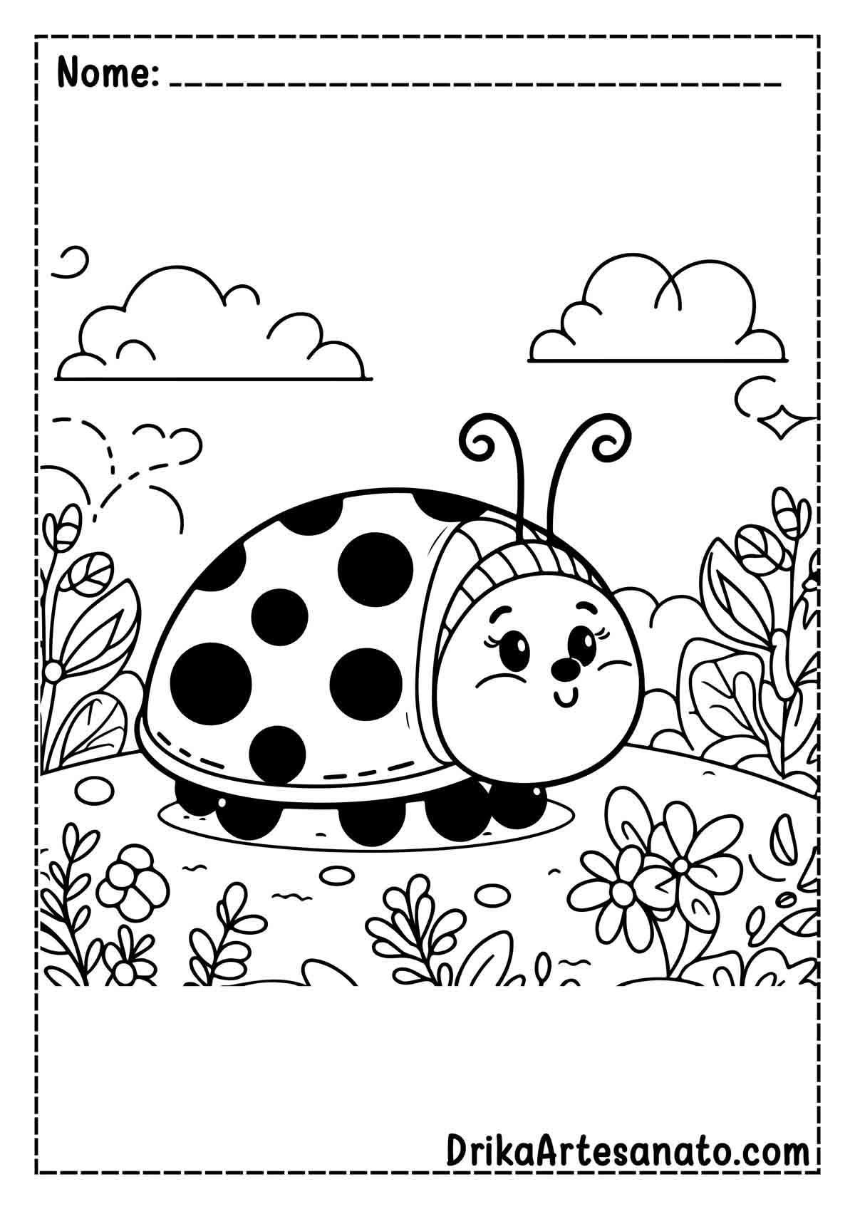 Desenho de Joaninha Infantil para Imprimir