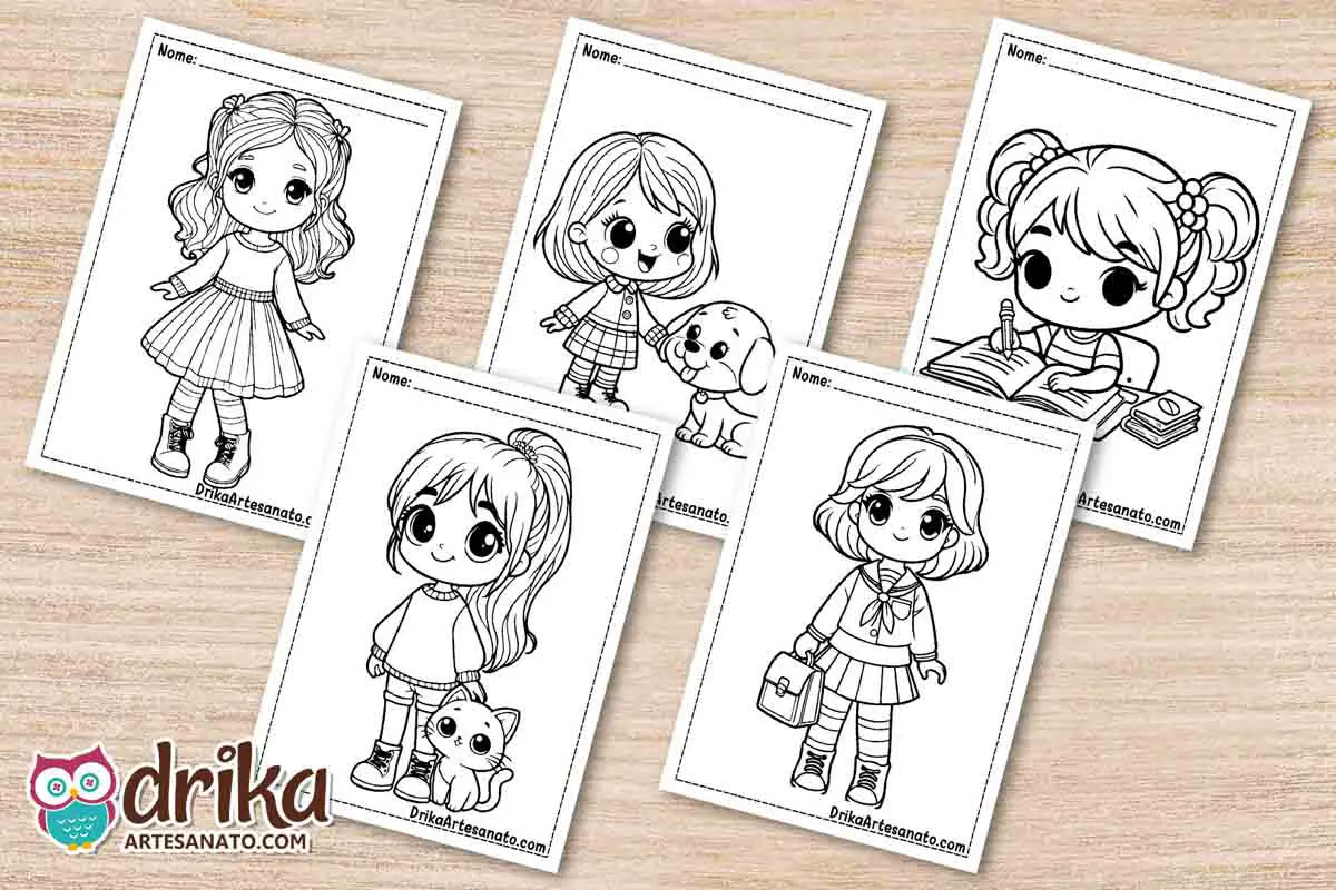 50 Desenhos de Menina para Colorir Grátis em PDF