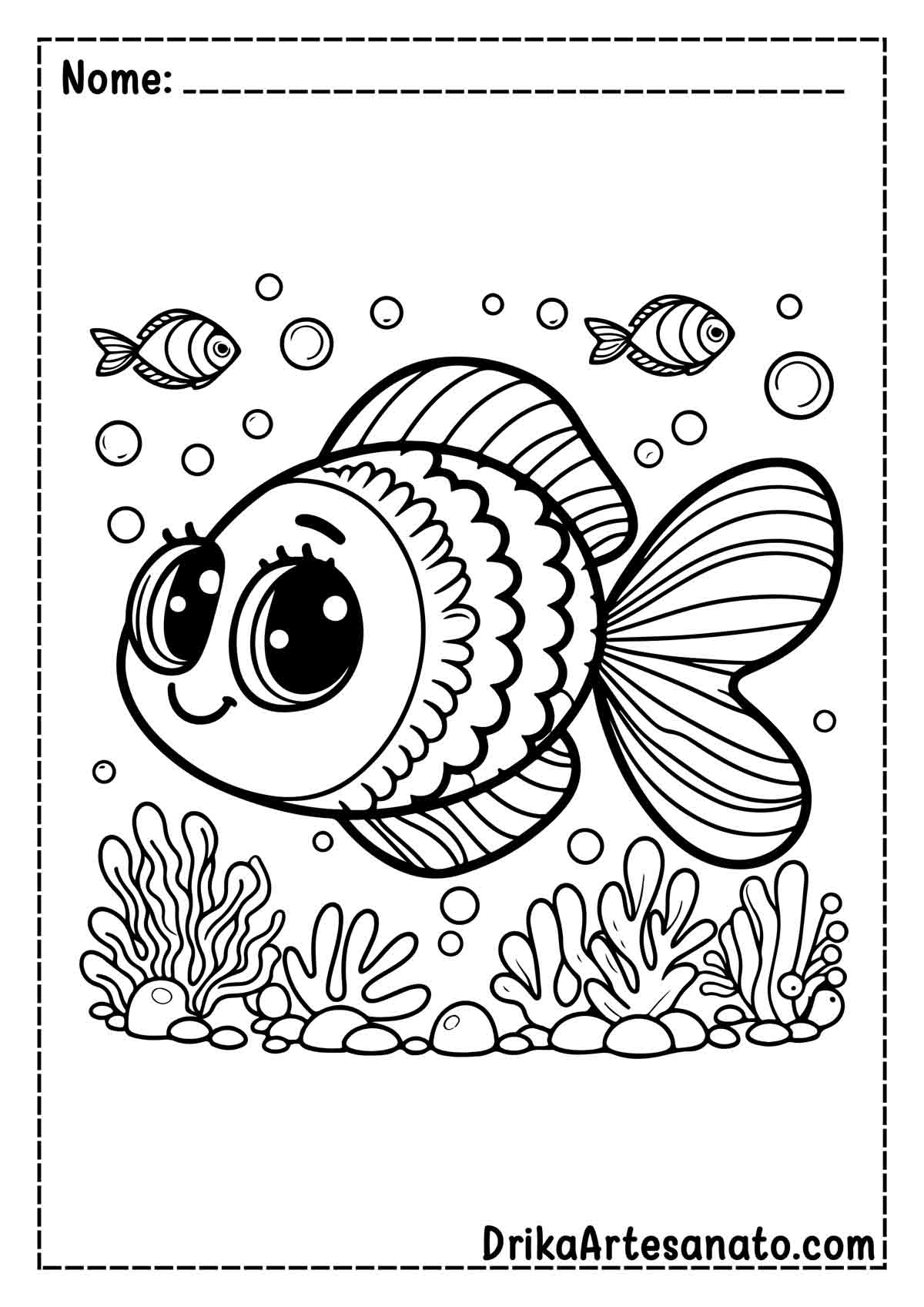 Desenho de Peixe Infantil para Pintar