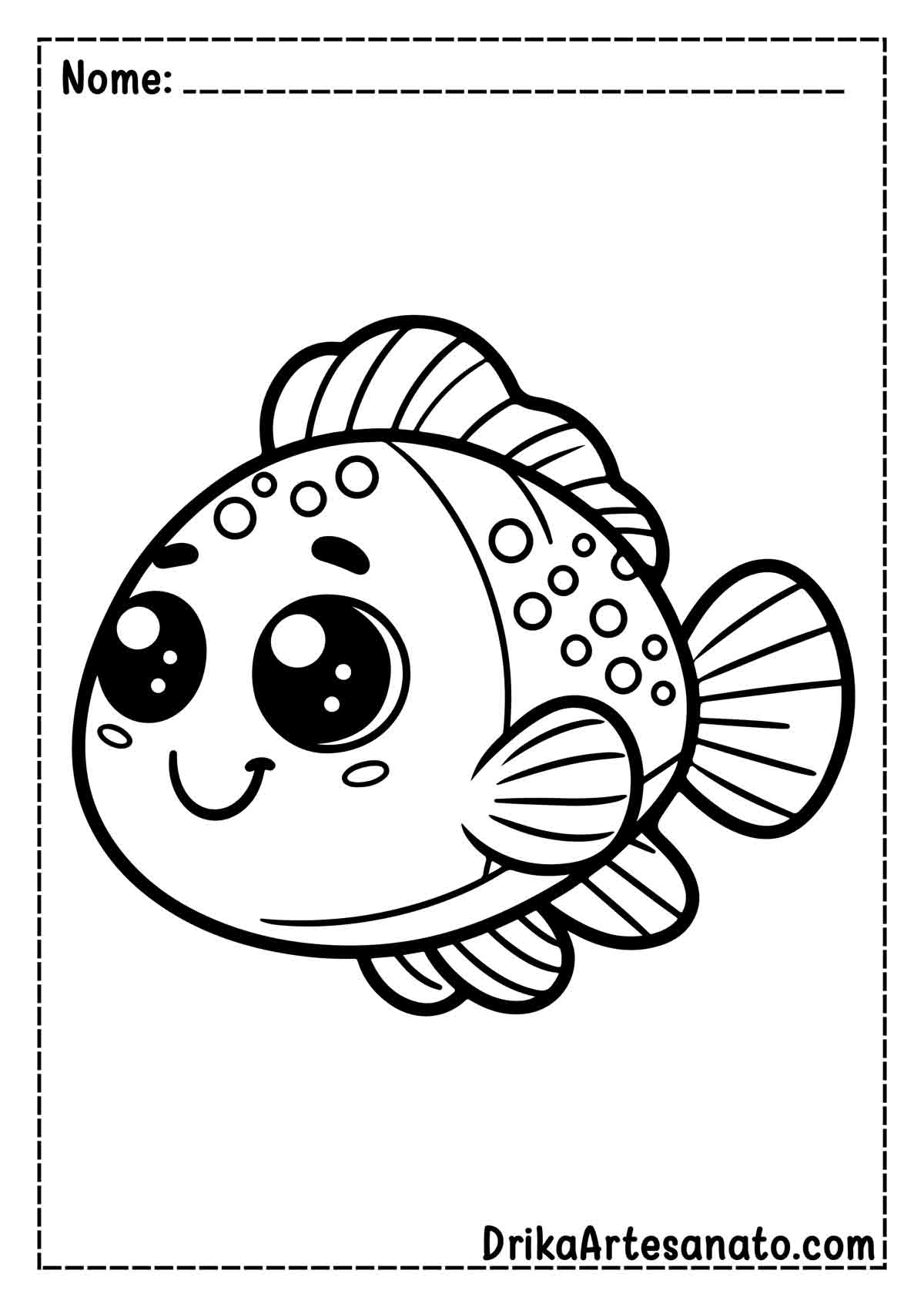 Desenho de Peixe Fácil para Colorir