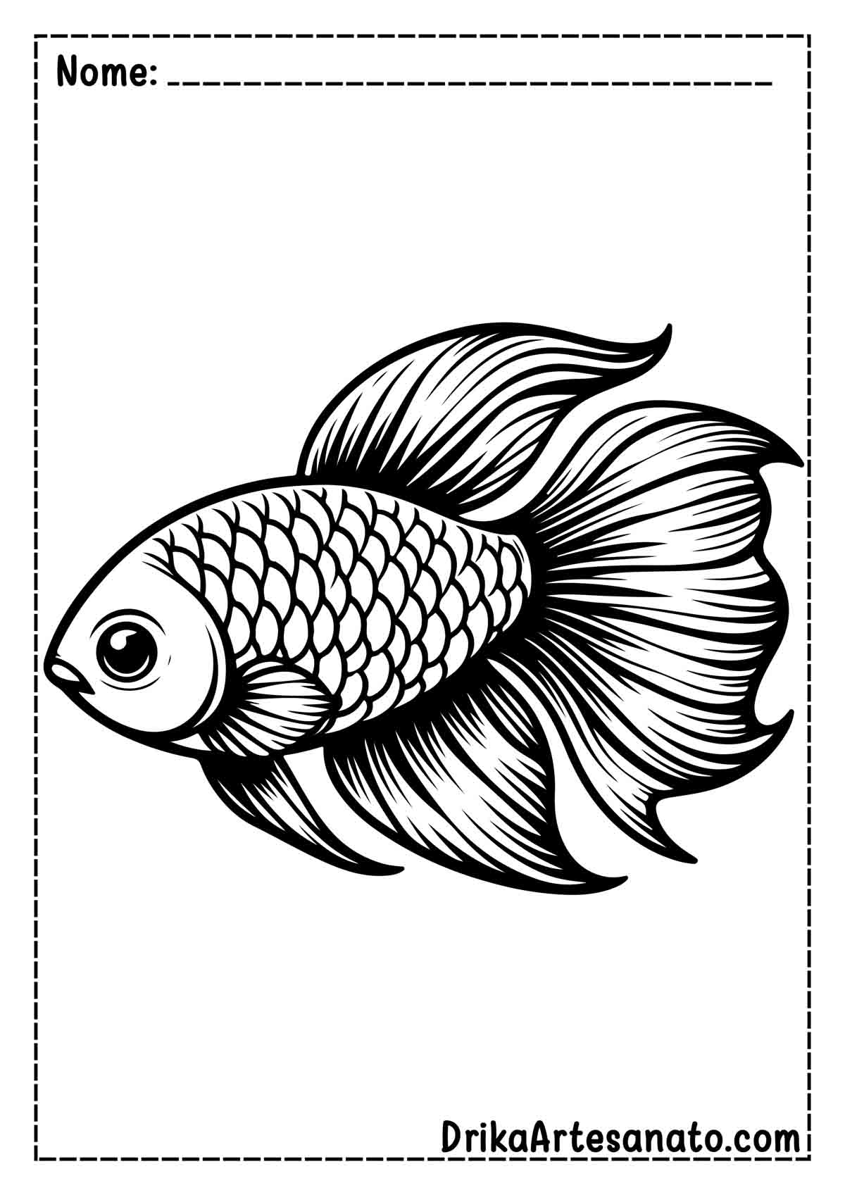 Desenho de Peixe Realista para Colorir