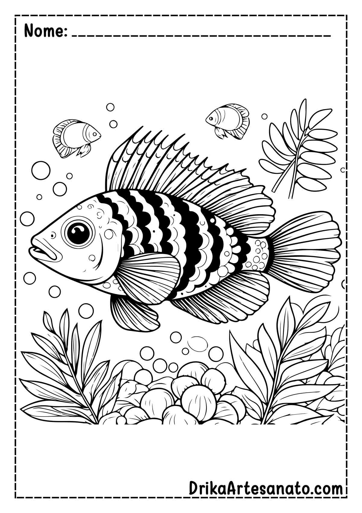 Desenho de Peixe Realista para Imprimir