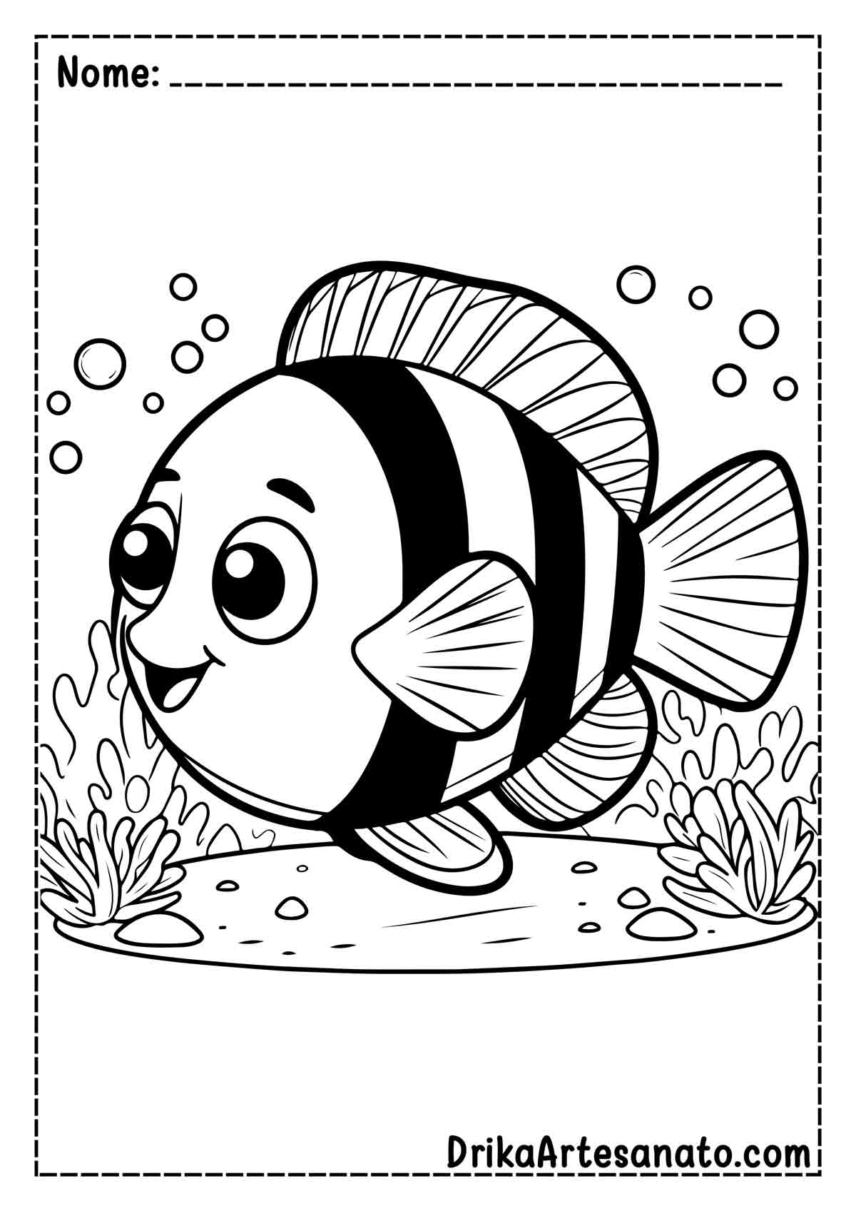 Desenho de Peixe para Colorir e Imprimir