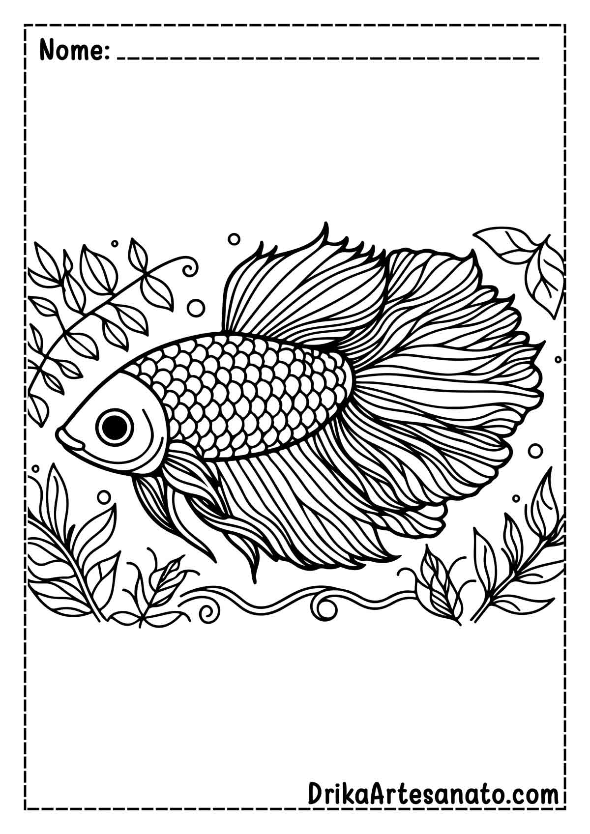 Desenho de Peixe Realista para Colorir e Imprimir