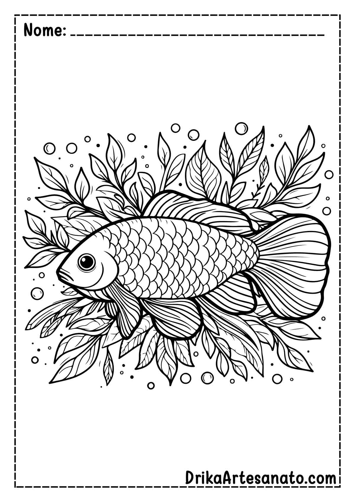 Desenho de Peixe Realista para Pintar