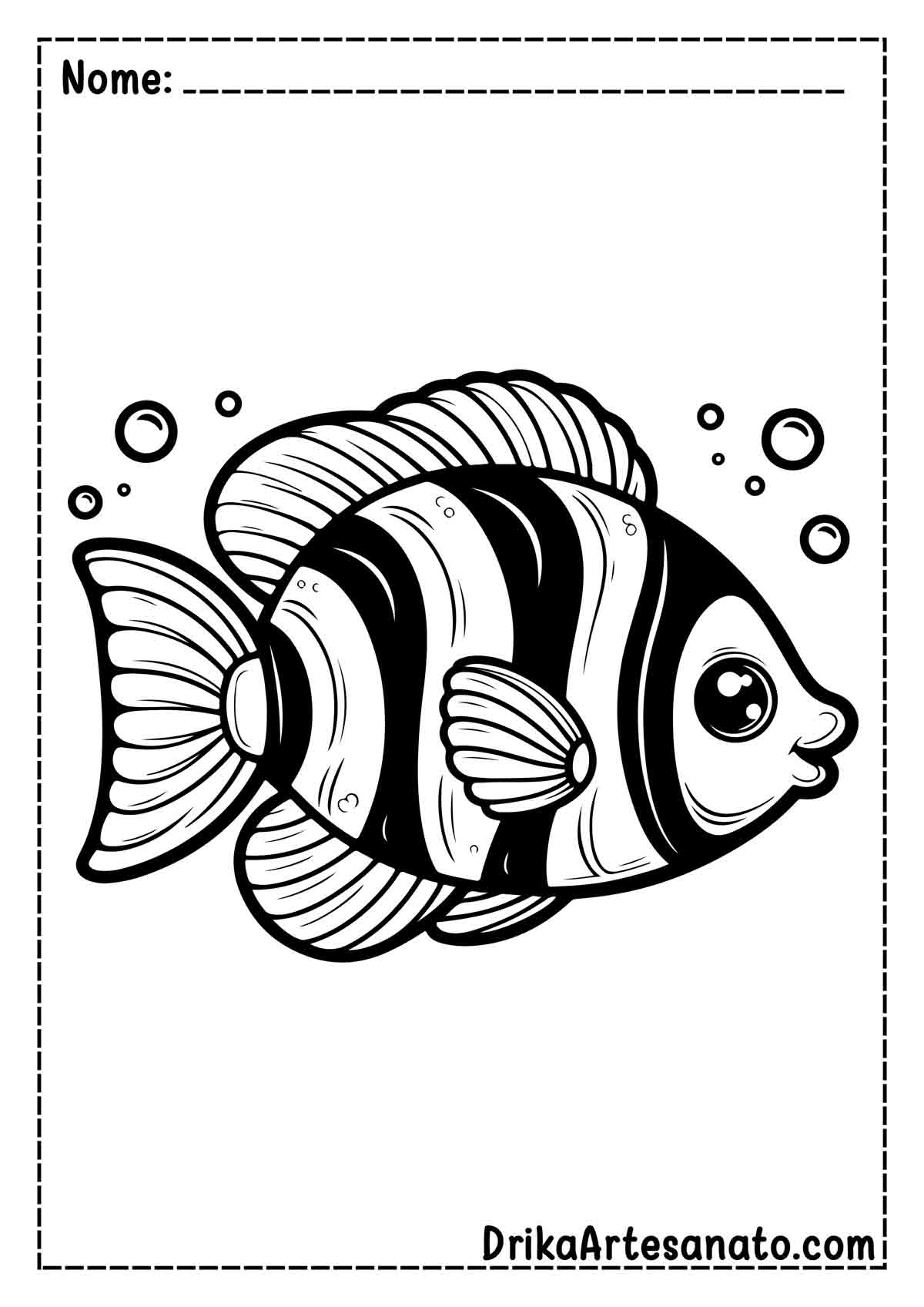 Desenho de Peixe Realista para Colorir