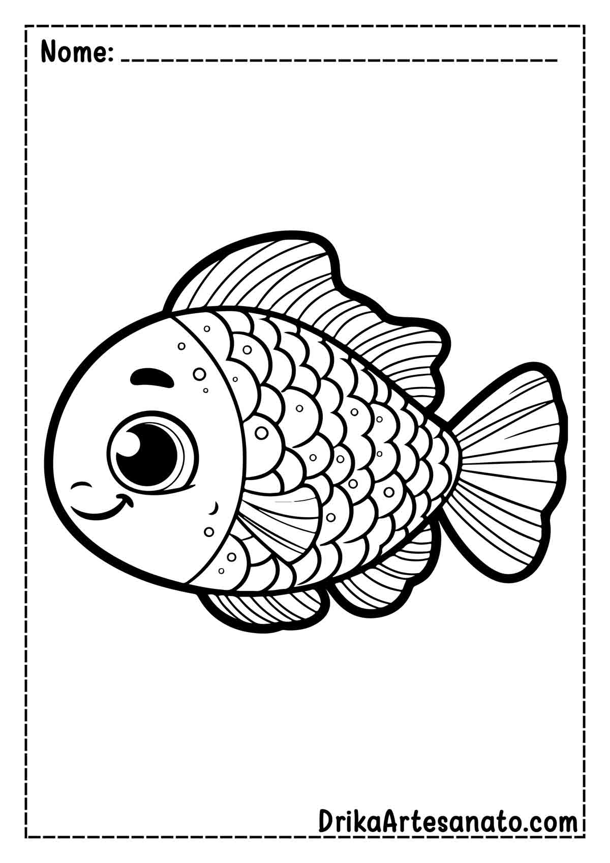 Desenho de Peixe para Colorir Fácil