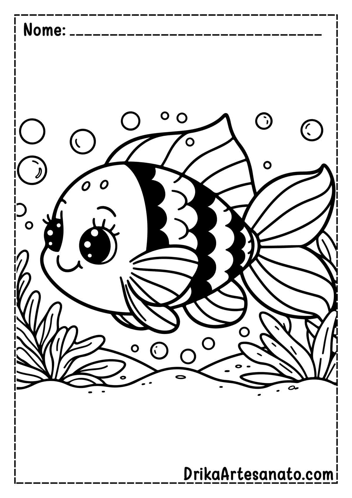 Desenho de Peixe para Colorir e Imprimir