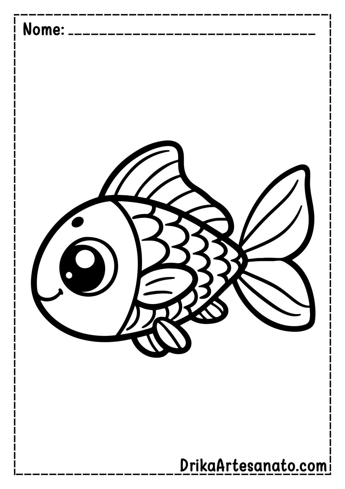 Desenho de Peixe Fácil para Imprimir