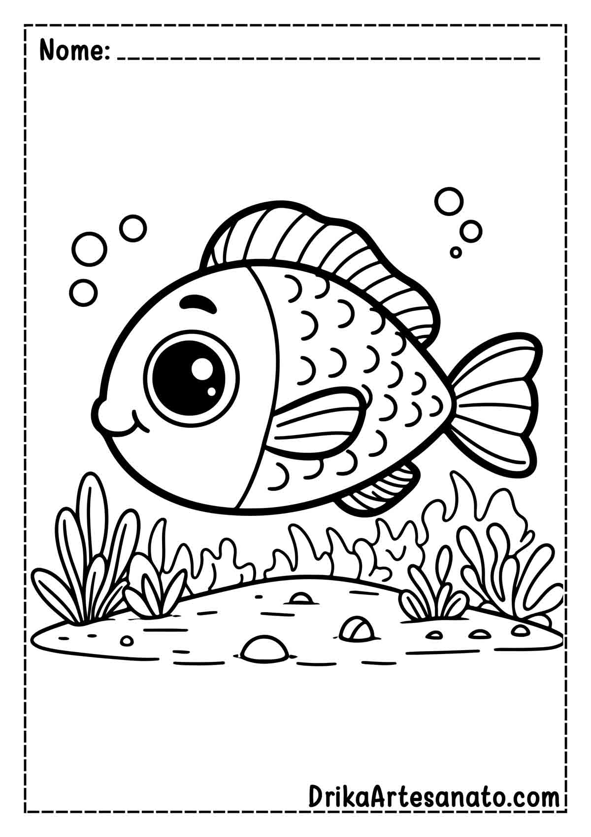 Desenho de Peixe Infantil para Imprimir