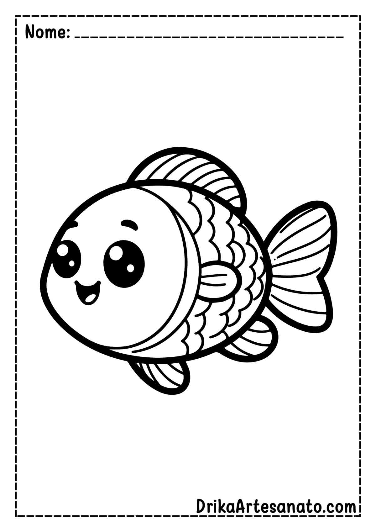 Desenho de Peixe Simples para Imprimir