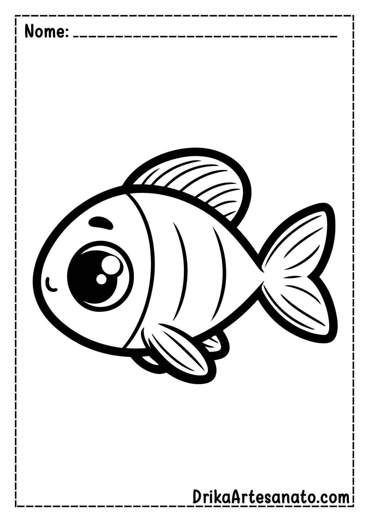 Desenho de Peixe Simples para Colorir