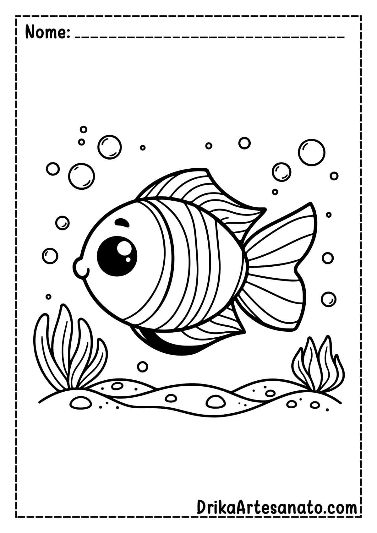 Desenho de Peixe Simples para Imprimir