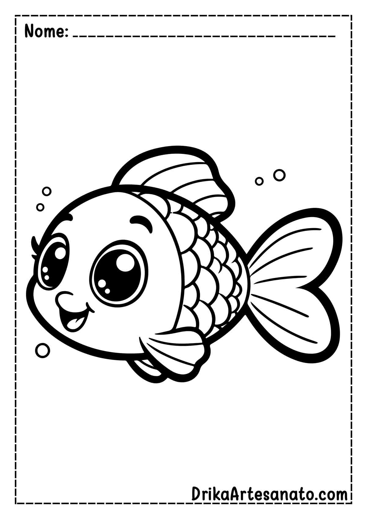 Desenho de Peixe Simples para Colorir