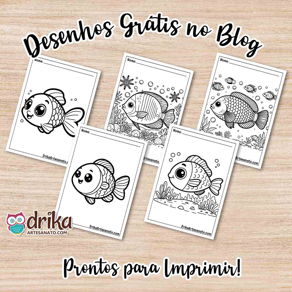 Desenhos de Peixe para Colorir Grátis em PDF