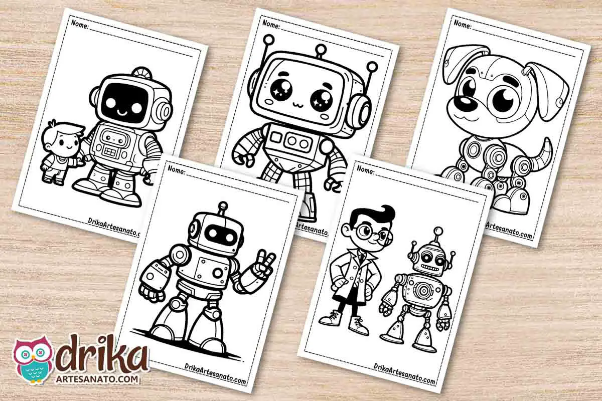 50 Desenhos de Robôs para Colorir Grátis em PDF