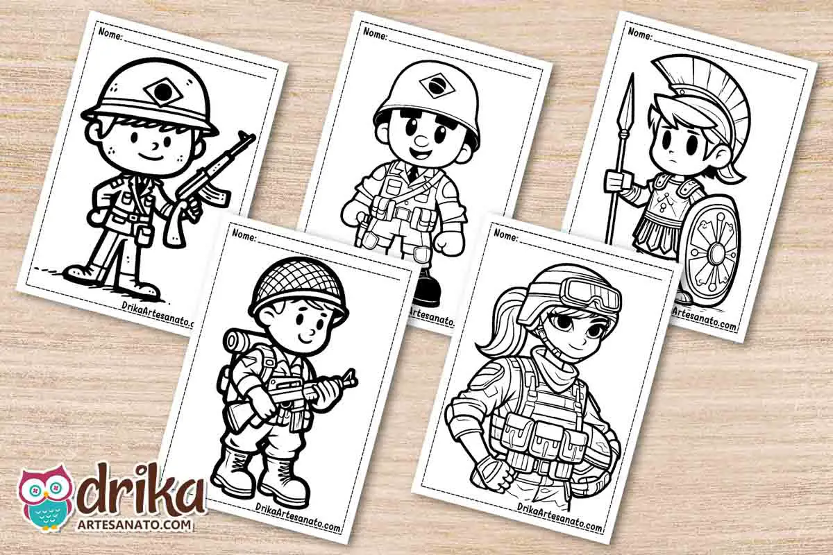 50 Desenhos de Soldados para Colorir Grátis em PDF