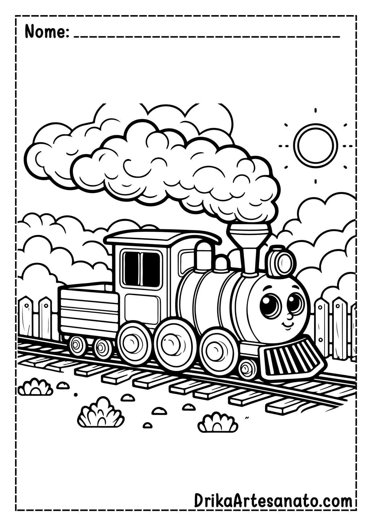 Desenho de Trem Infantil para Imprimir