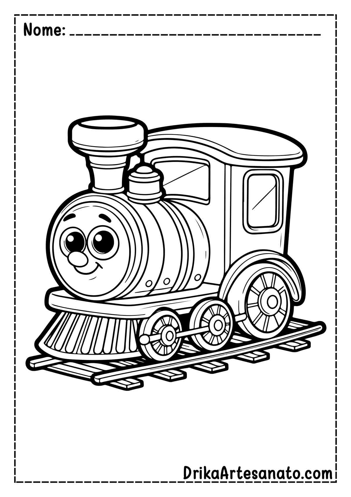 Desenho de Trem Infantil para Imprimir e Pintar