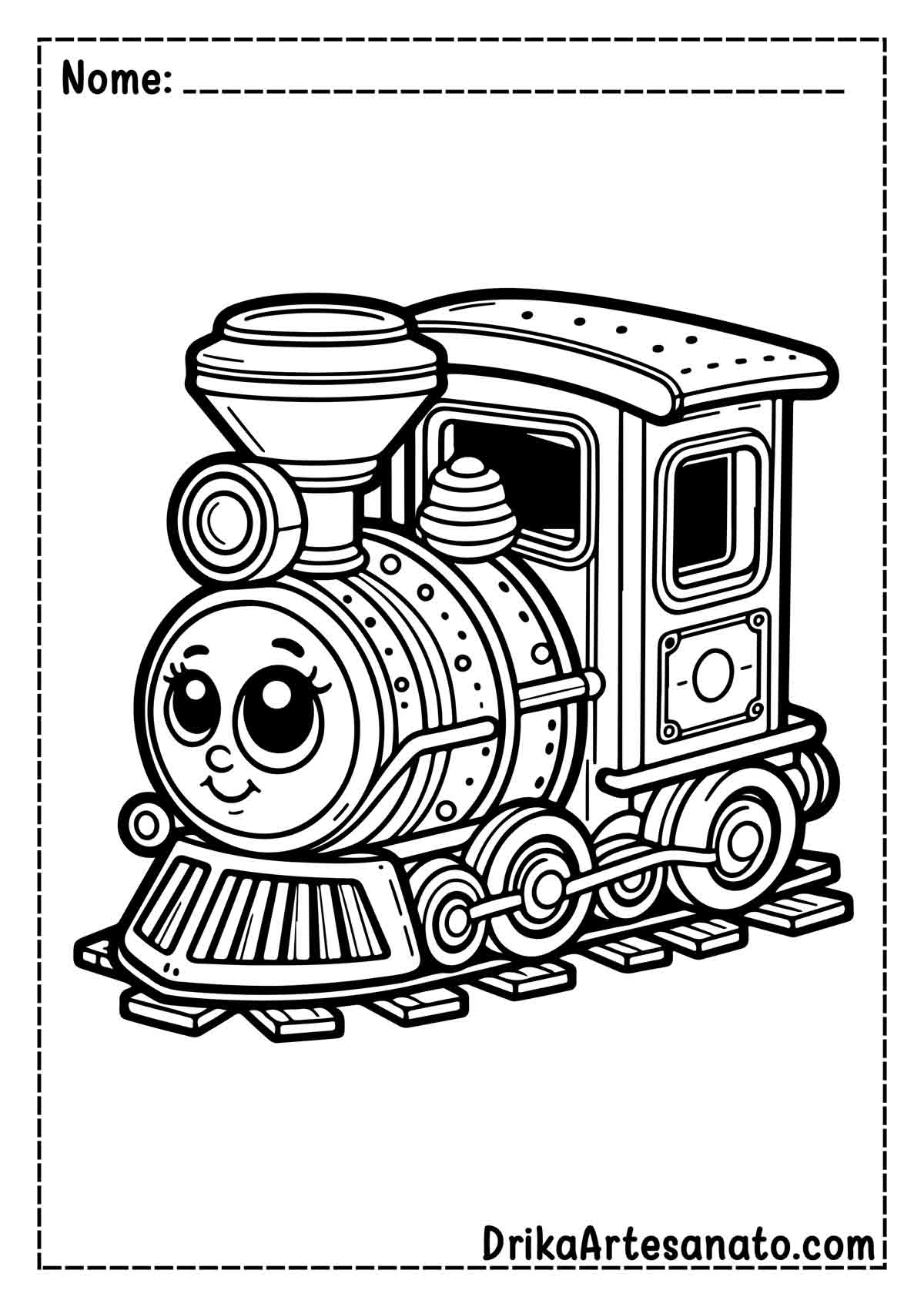 Desenho de Trem Infantil para Pintar