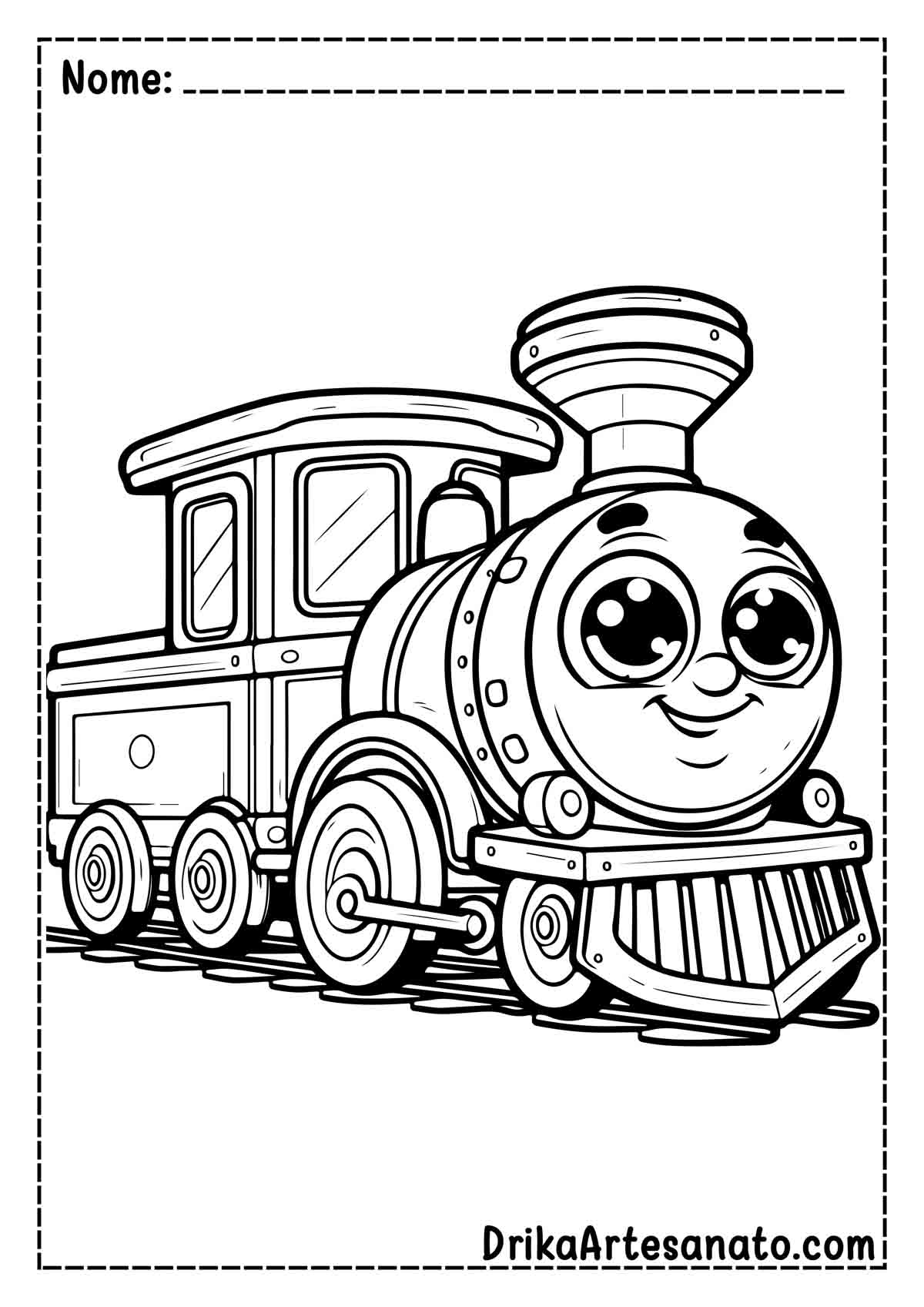 Desenho de Trem Fácil para Colorir 