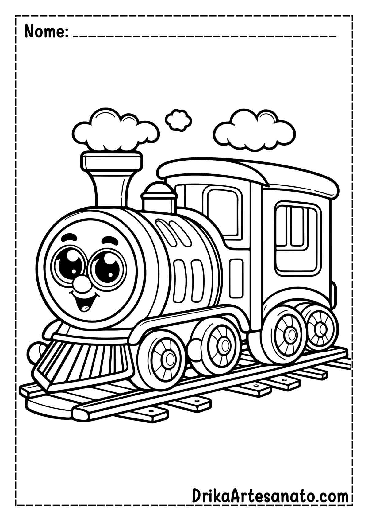 Desenho de Trem Infantil para Pintar