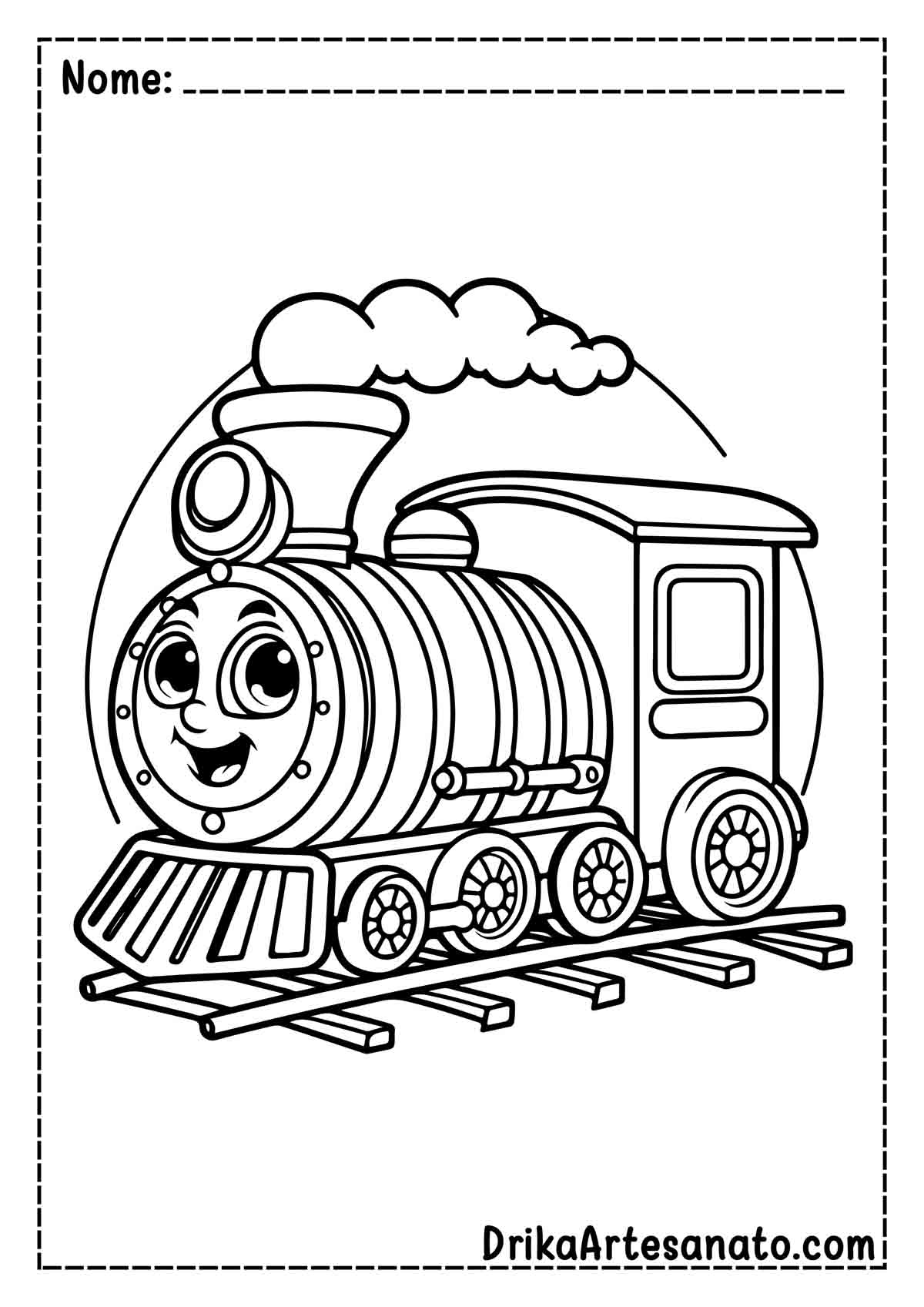 Desenho de Trem Infantil para Colorir