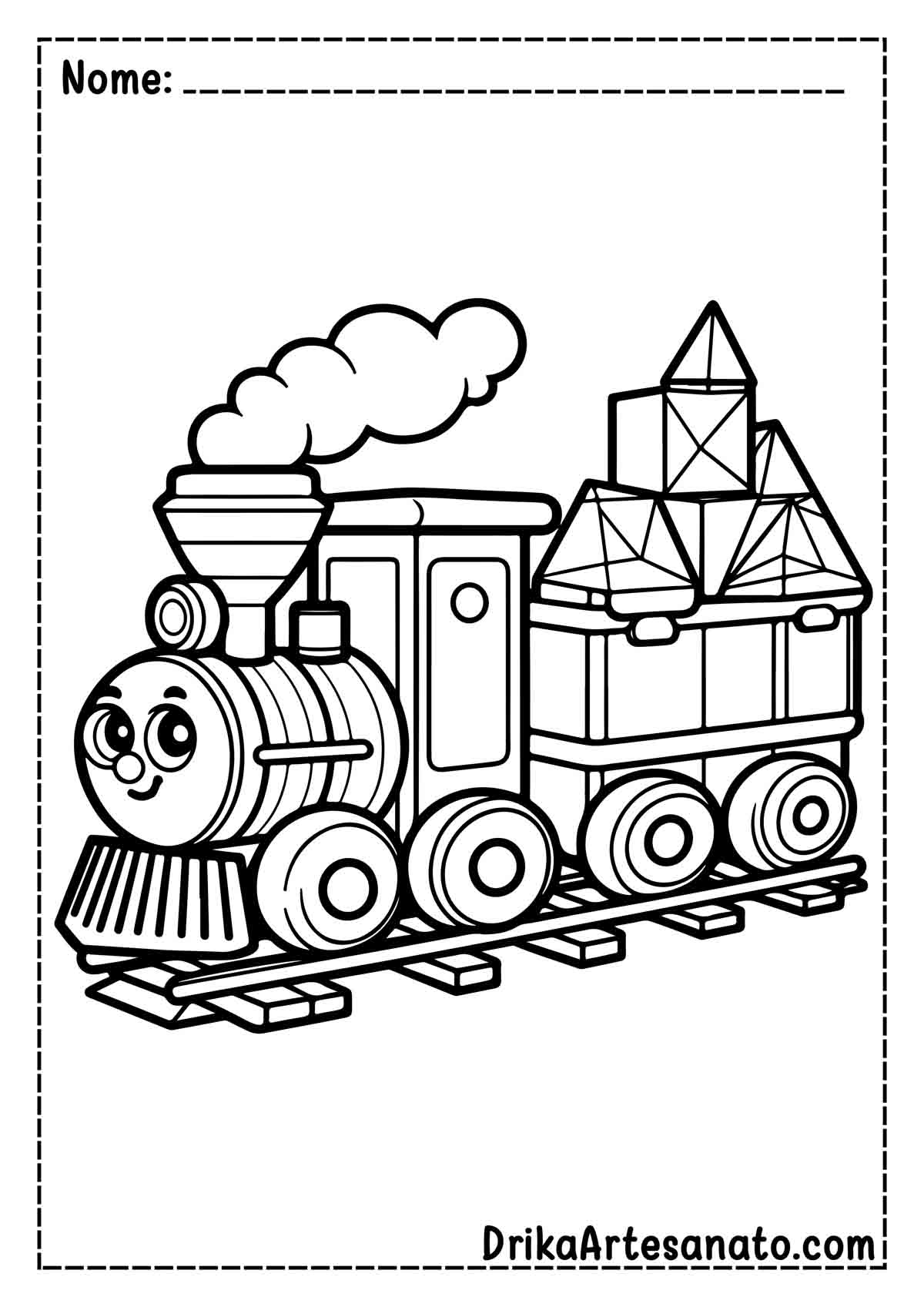 Desenho de Trem Infantil para Colorir