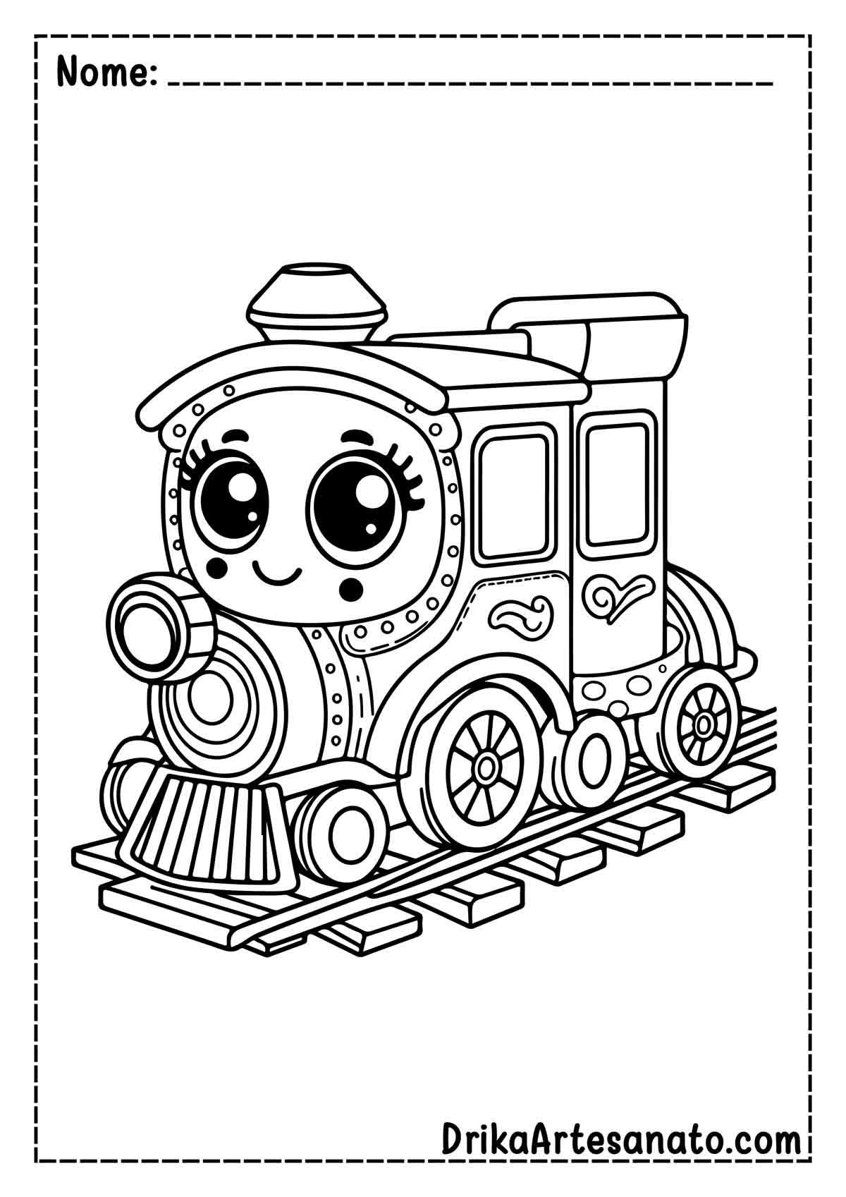 Desenho de Trem para Colorir e Imprimir