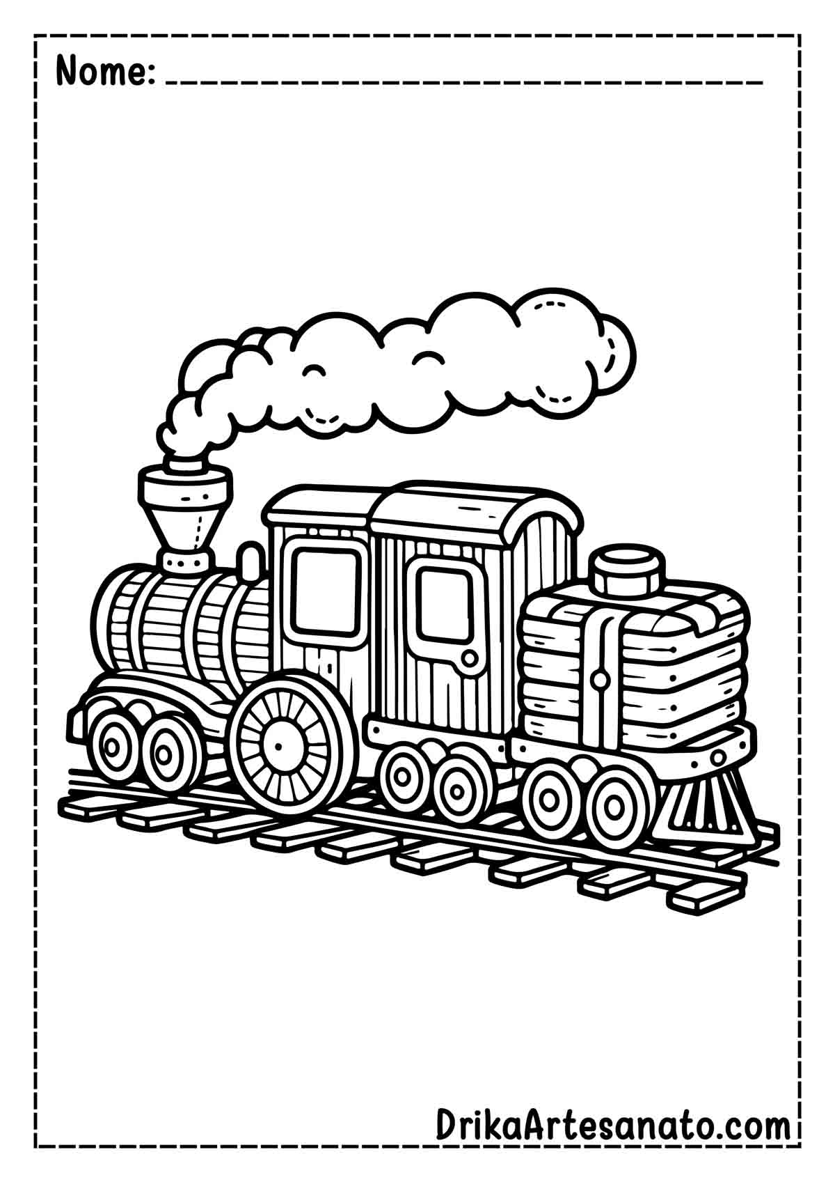 Desenho de Trem Realista para Colorir