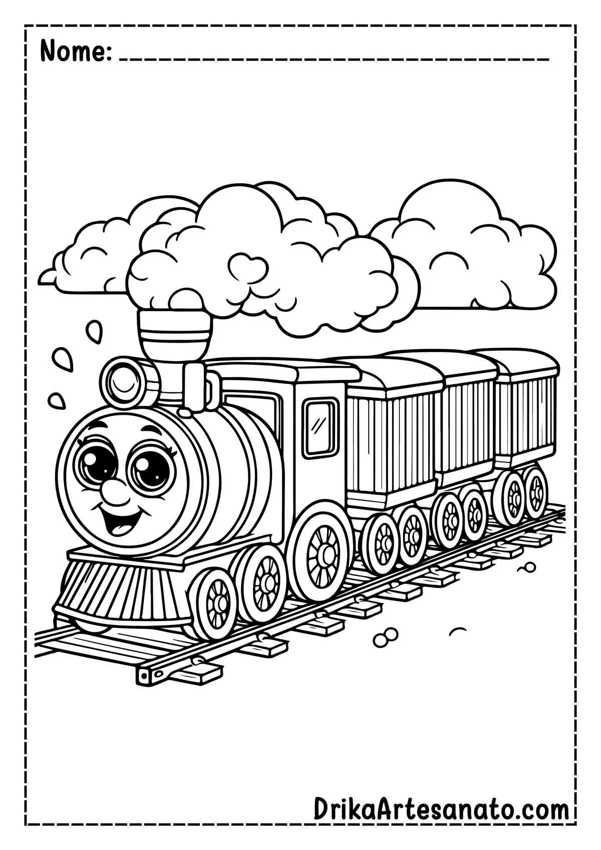 Desenho de Trem Infantil para Imprimir