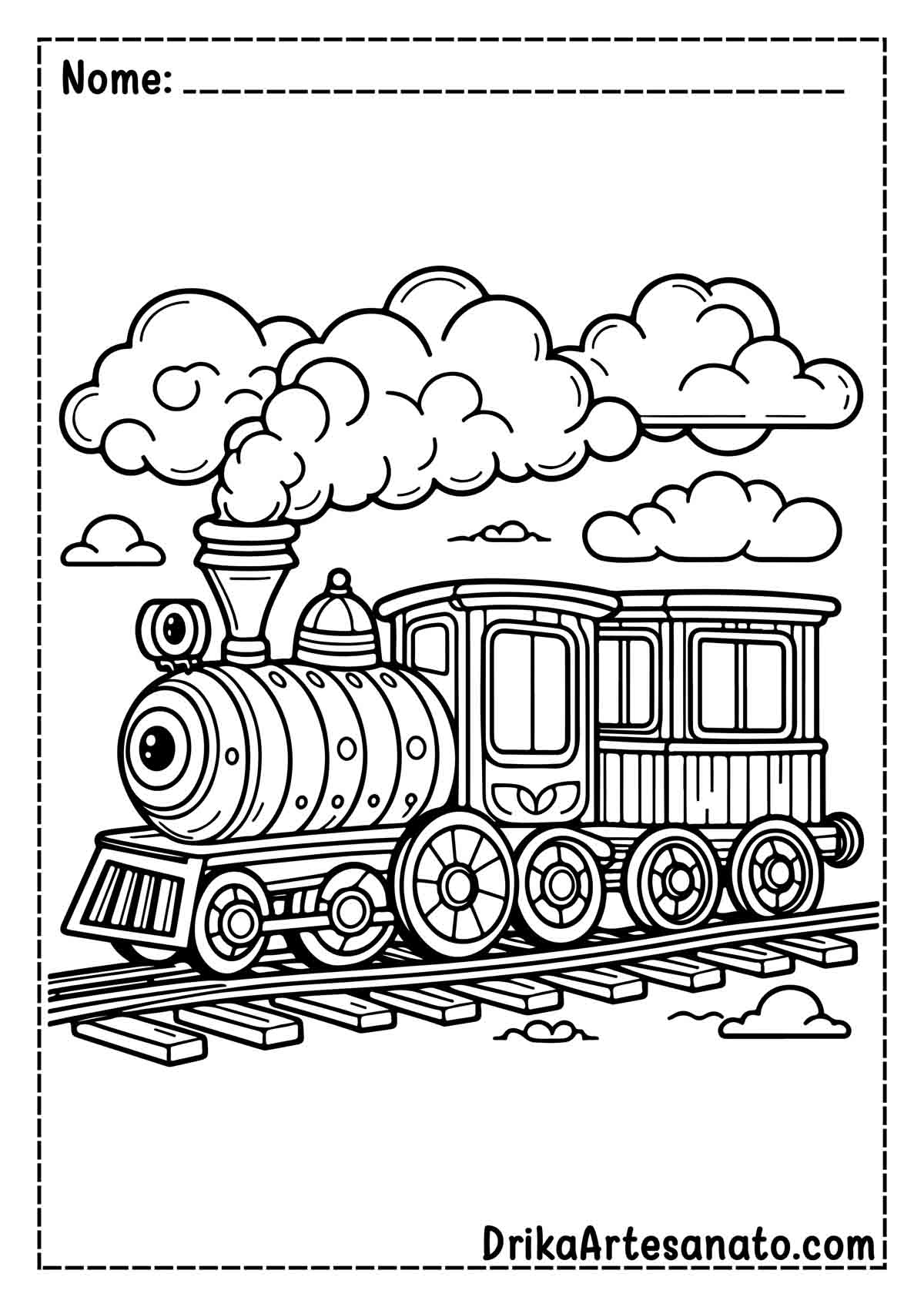 Desenho de Trem para Colorir Fácil