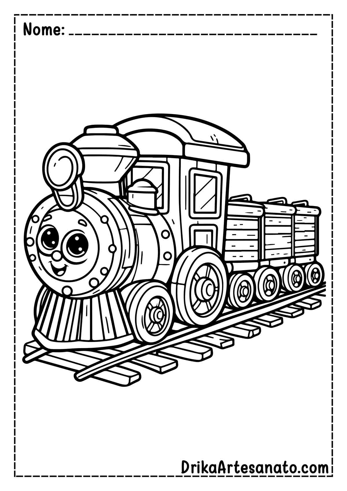 Desenho de Trem para Colorir e Imprimir