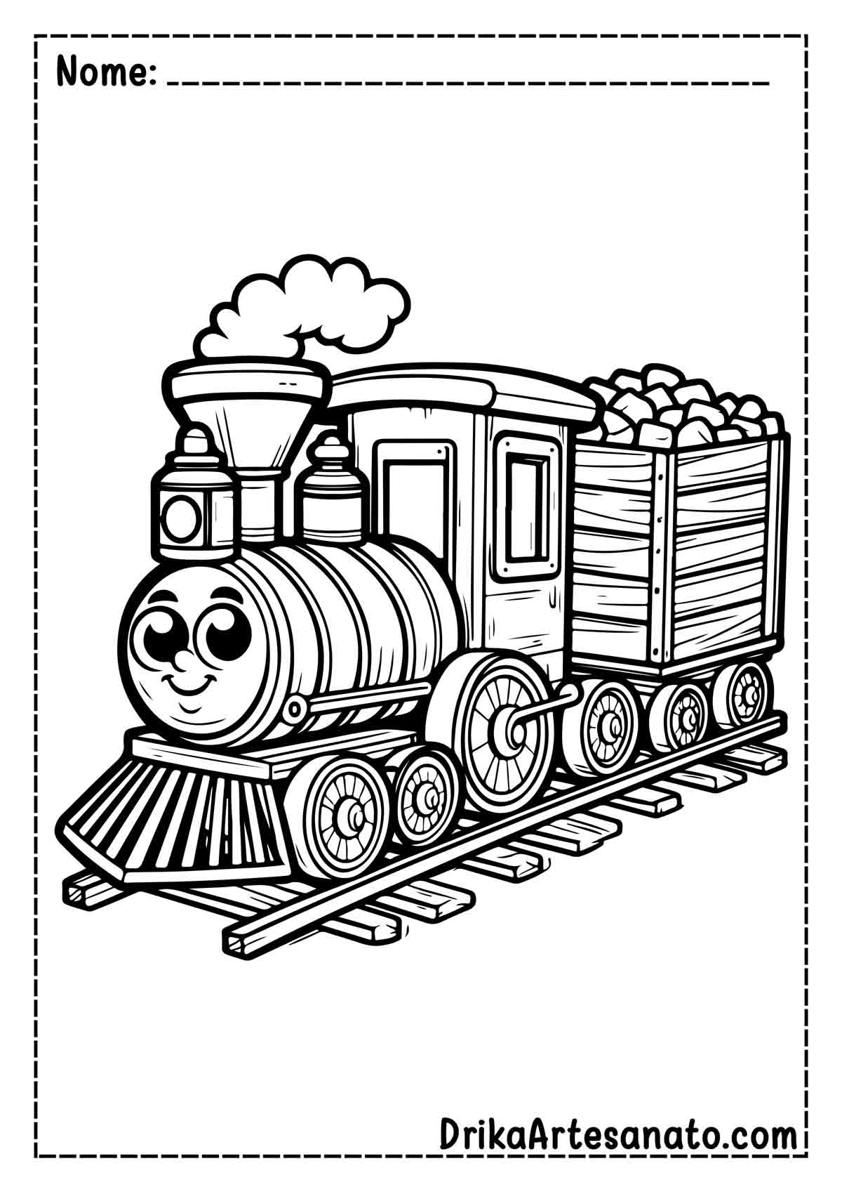 Desenho de Trem Infantil para Colorir