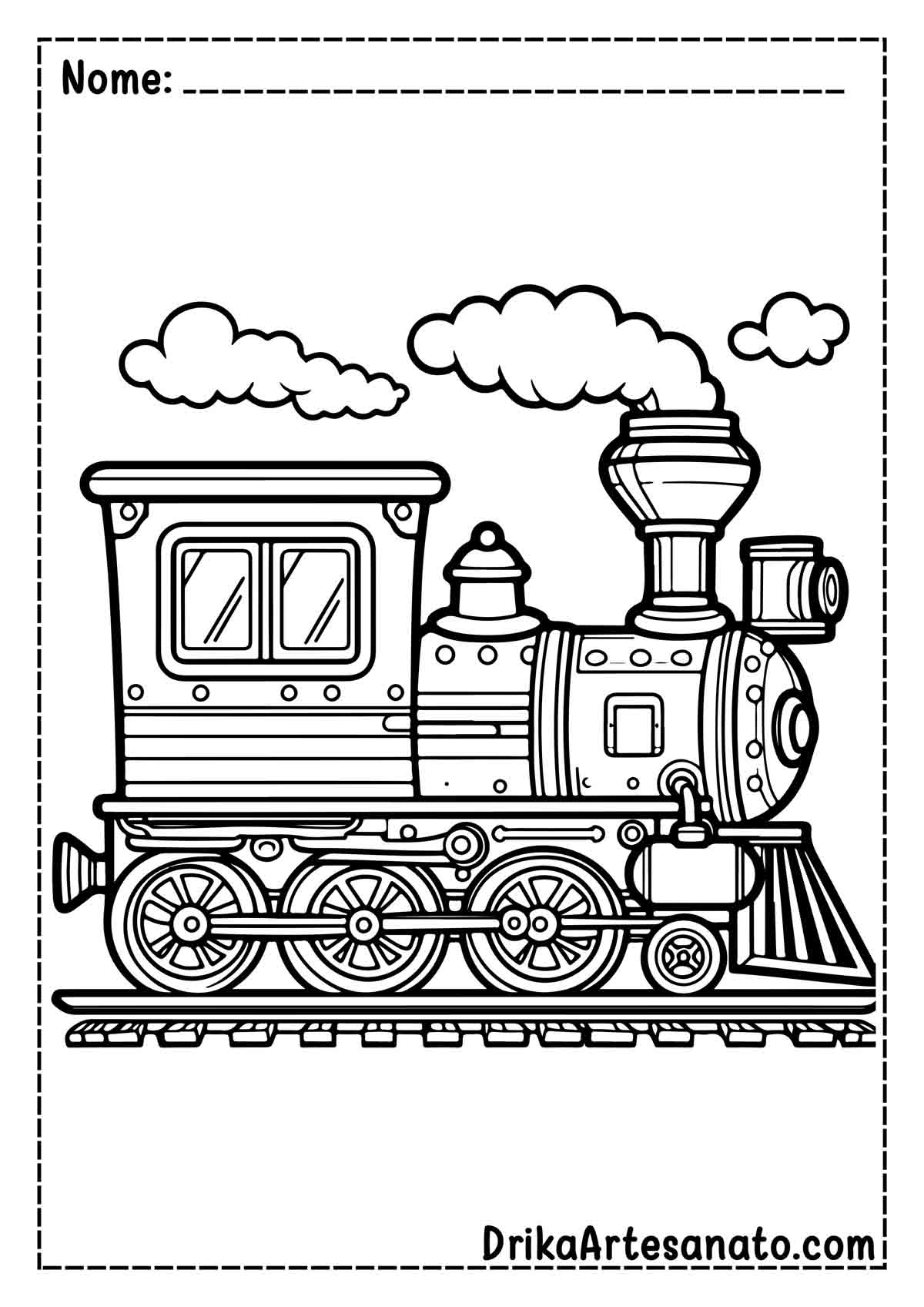 Desenho de Trem Fácil para Imprimir