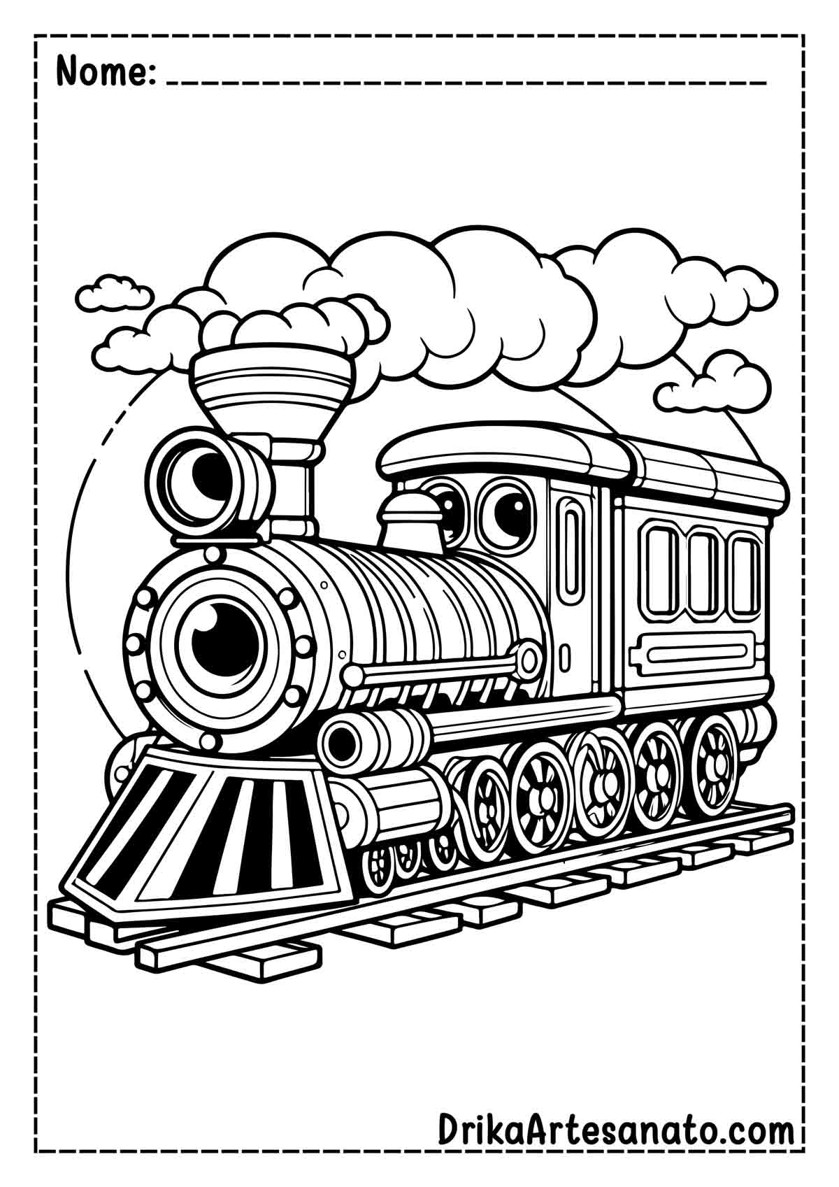 Desenho de Trem Infantil para Colorir