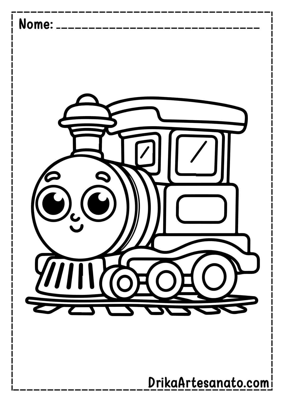 Desenho de Trem Infantil para Colorir