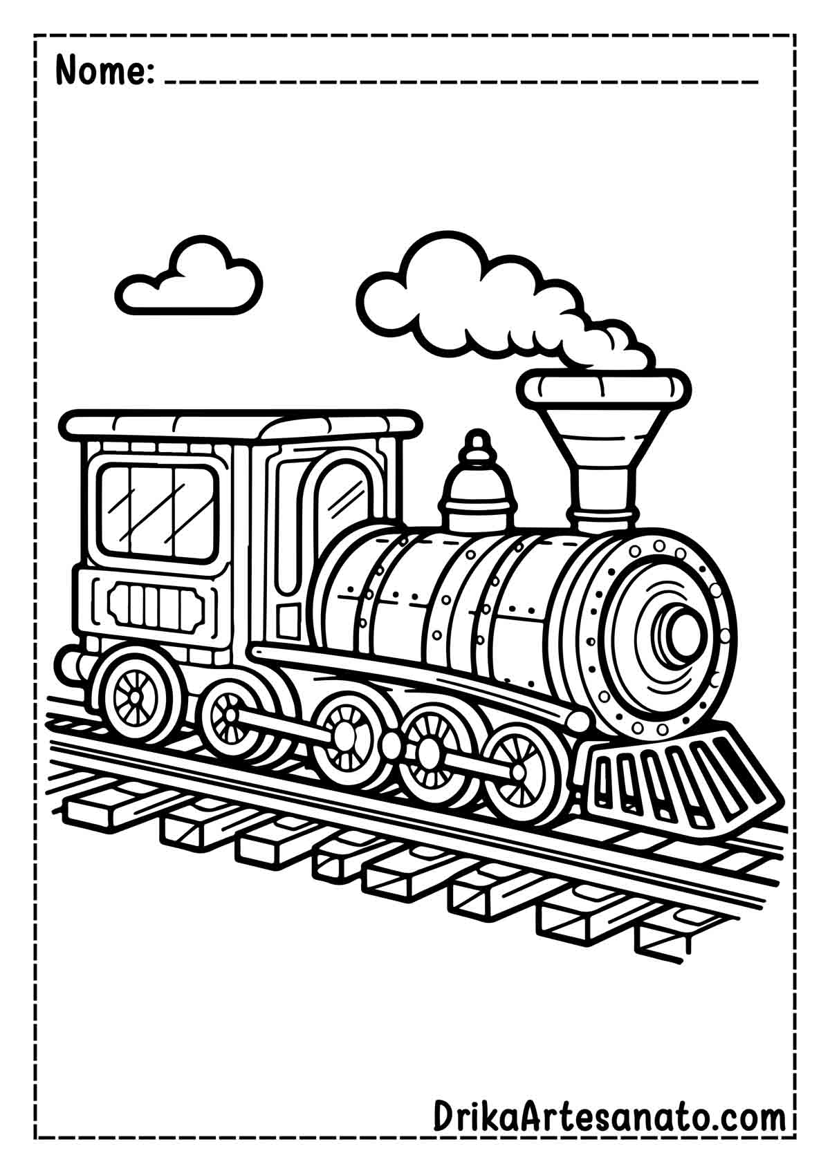 Desenho de Trem para Imprimir e Pintar