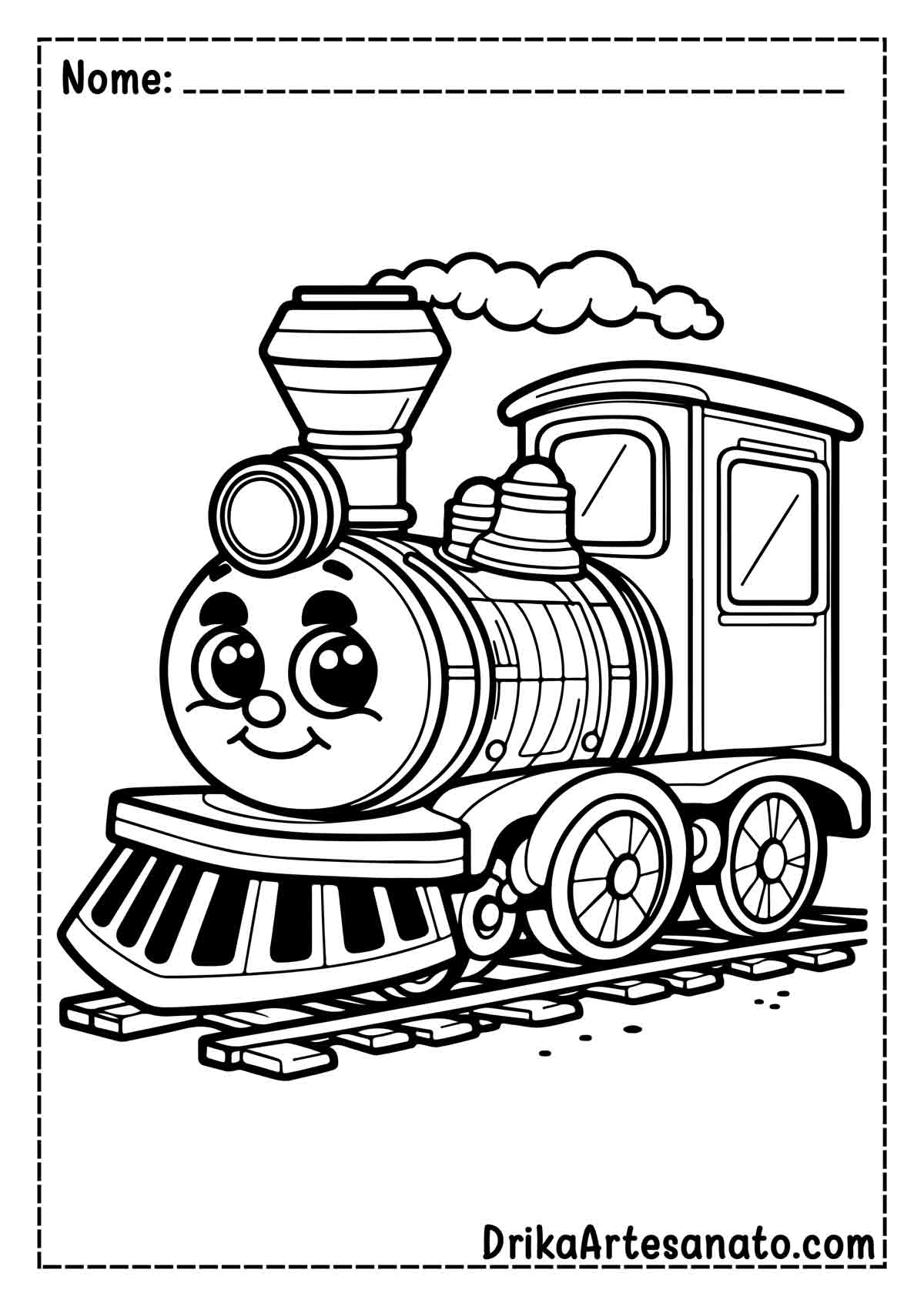 Desenho de Trem Fácil para Pintar