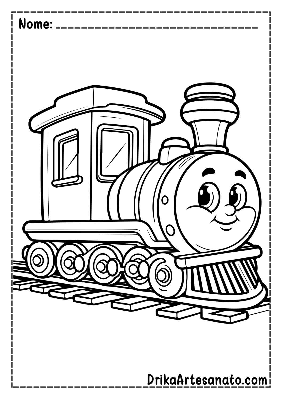 Desenho de Trem para Pintar