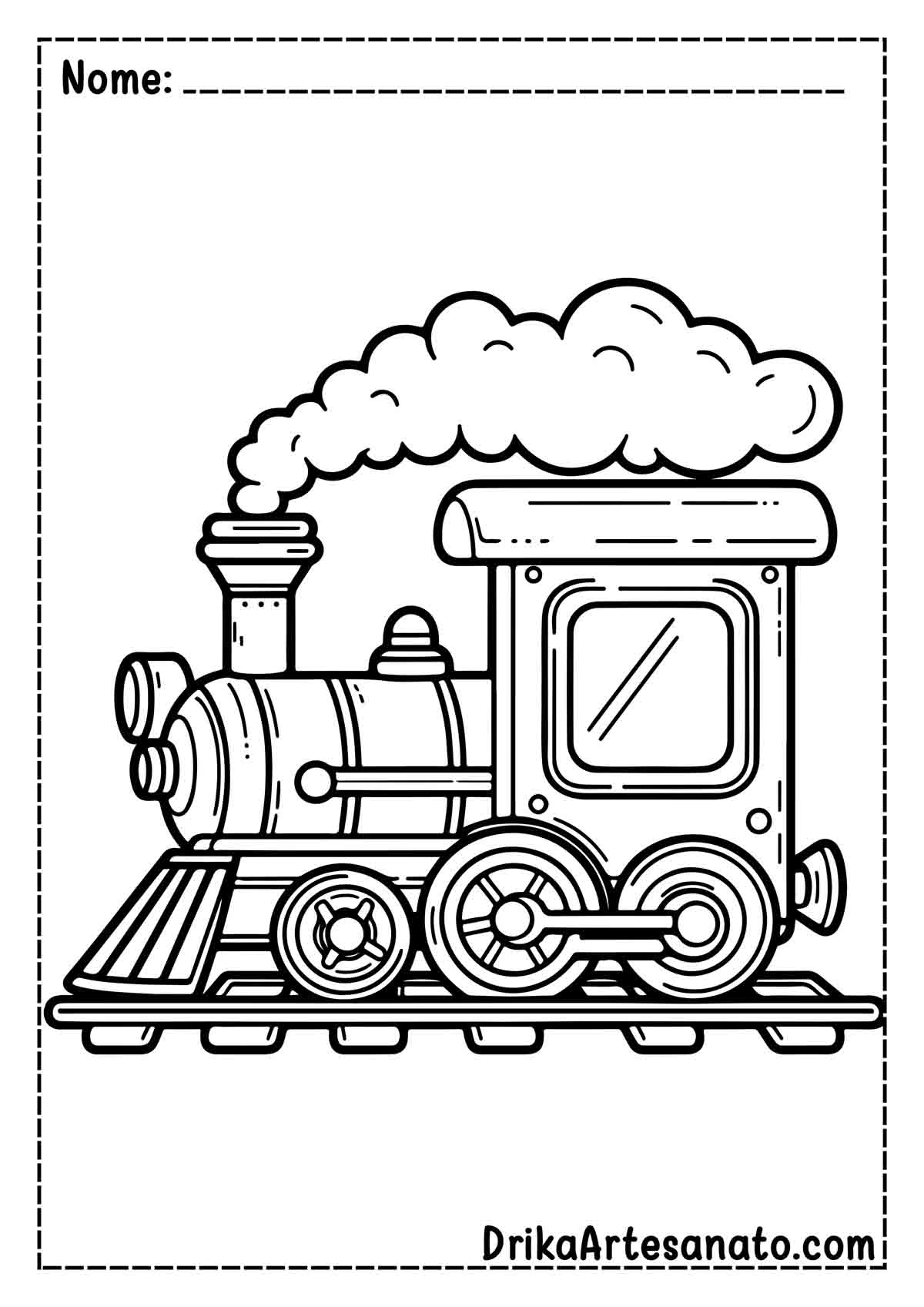 Desenho de Trem Fácil para Colorir e Imprimir