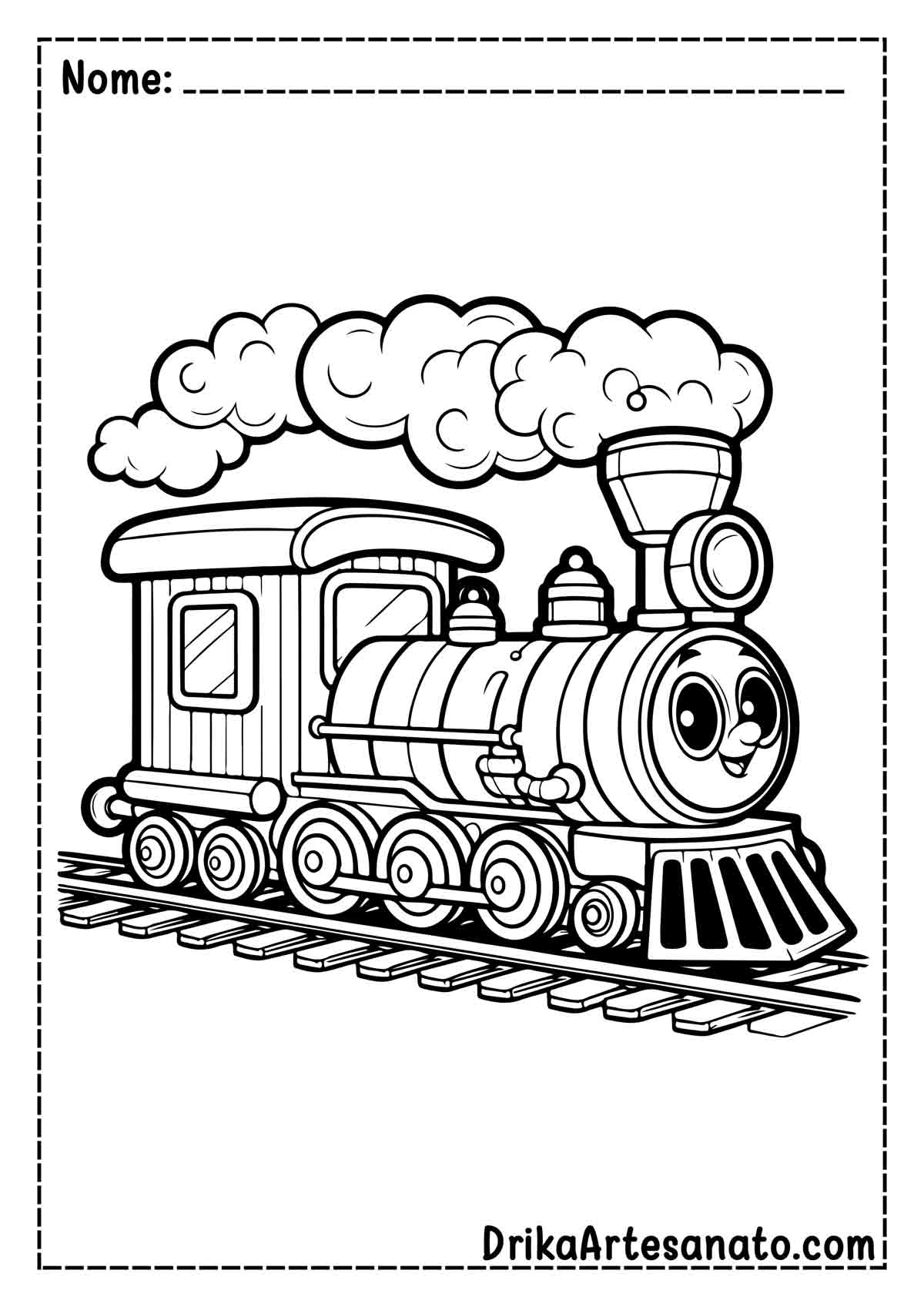 Desenho de Trem Infantil para Colorir