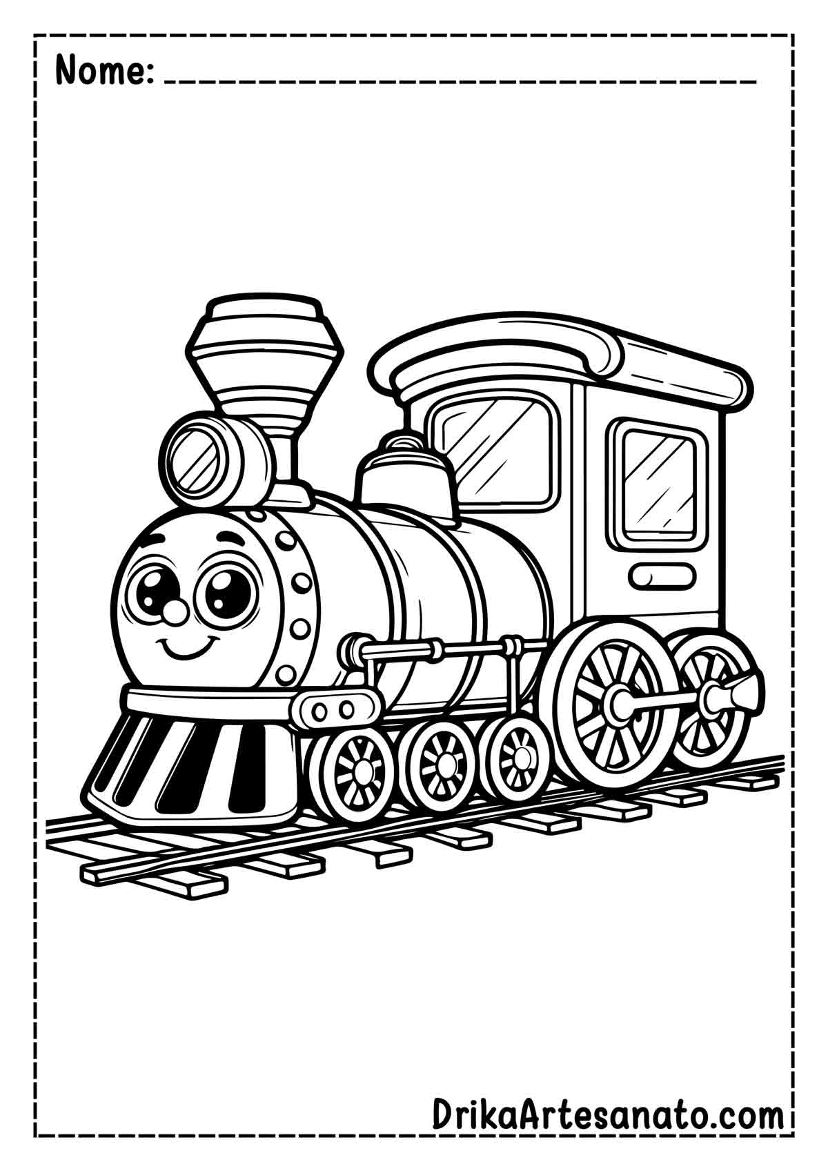 Desenho de Trem para Imprimir e Colorir